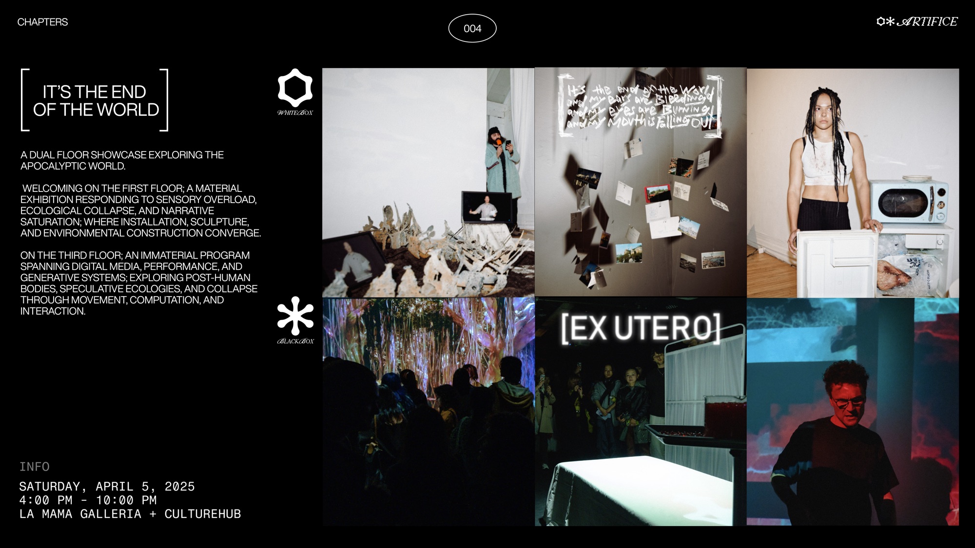 Chapter 004, It's the End of the World: WHITEBOX above, BLACKBOX below